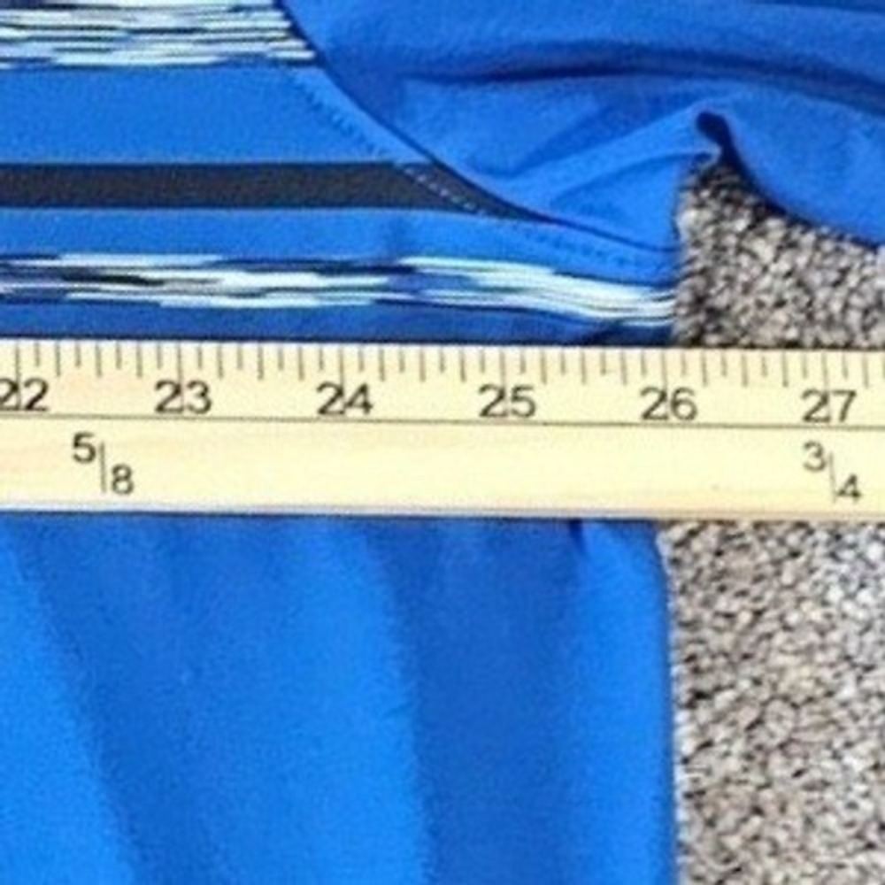 Reebok Golf Polo Shirt Mens 2XLT Royal Blue Striped Performance Stretch - Picture 4 of 8